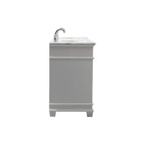 Timeless Home 72 in.W x 21.5 in.D x 35 in.H Double Bath Vanity in White with Marble Vanity Top in White with White Basin