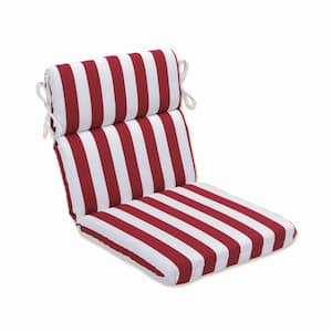 Americana Outdoor/Indoor 21 in. W x 3 in. H Deep Seat, 1 Piece Chair Cushion with Round Corners in Red/White Midland