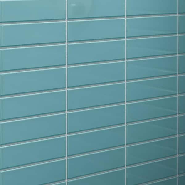 2 in. x 8 in. Skyline Gloss Glass Subway Tile Sample