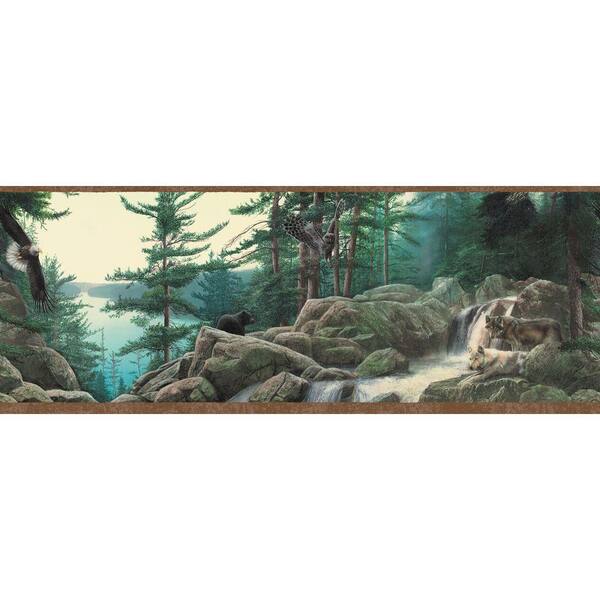 The Wallpaper Company 10.25 in. x 15 ft. Earth Tone Wildlife Nature Border
