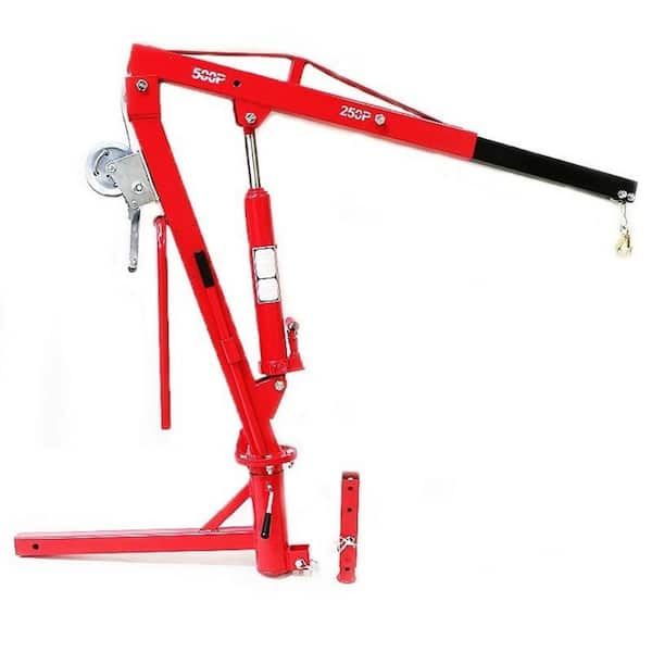 500 lbs. Capacity Pickup Truck Hitch Mounted Crane Hydraulic Lift Hoist with 2 in. Hitch Mount