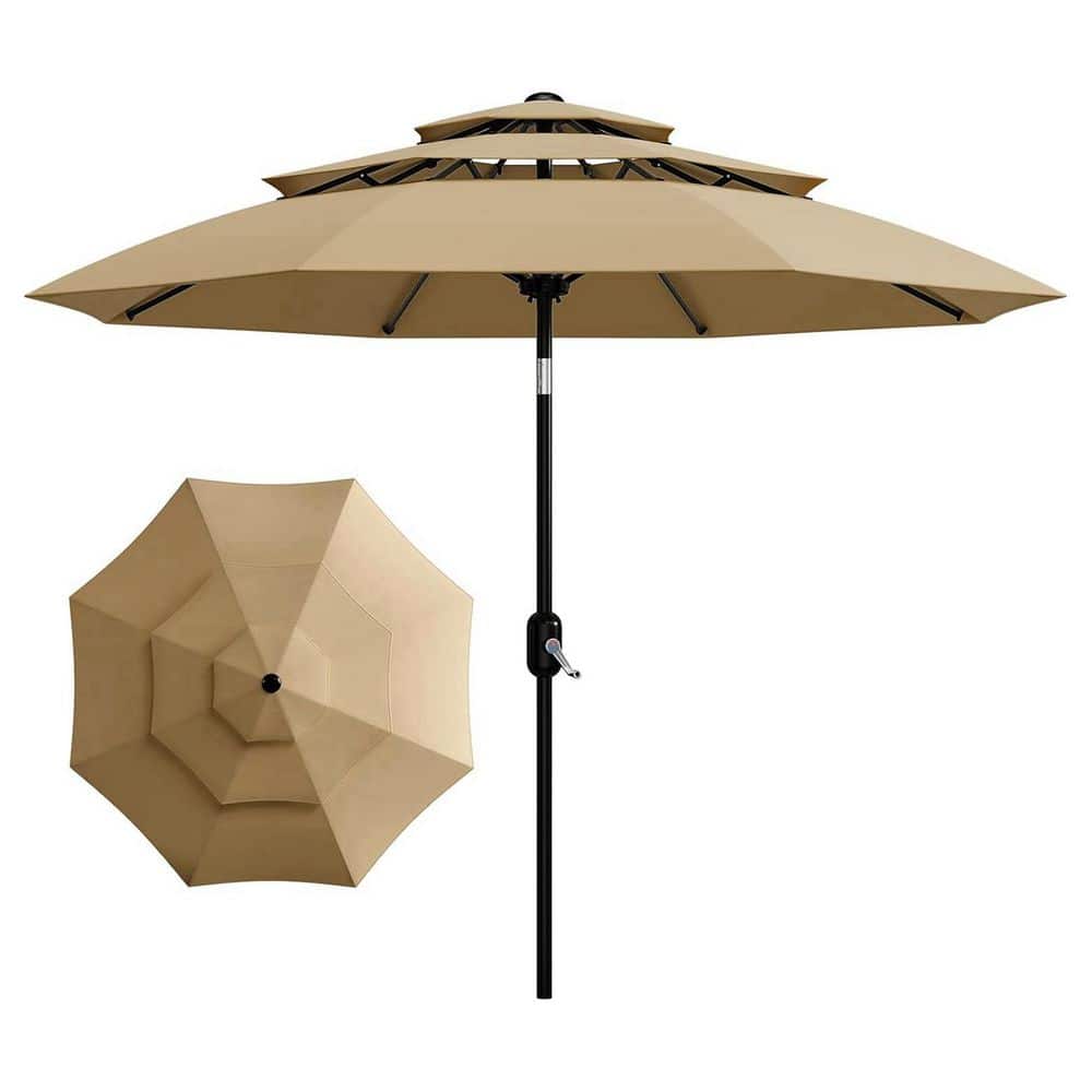 hyvee patio umbrella Cantilever | Wind Resistant, 360 Rotation | Commercial Grade | Sunbrella Antique Beige and daily use Offset Umbrella - Red |