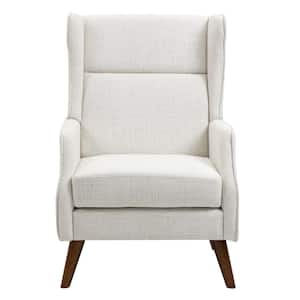 Modern Beige Cotton Linen Accent Arm Chair with High back(Set of 1)