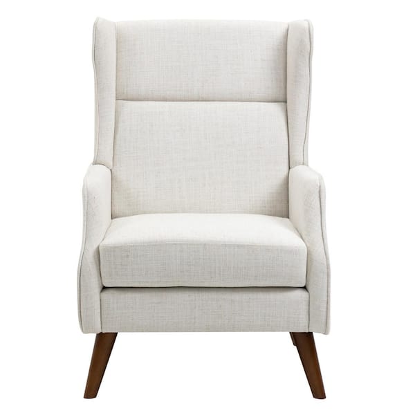 Uixe Modern Beige Cotton Linen Accent Arm Chair with High back(Set of 1)