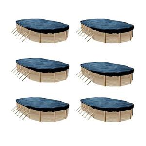 16 ft. x 25 ft. Oval Blue Heavy-Duty Above Ground Pool Winter Swimming Pool Cover (6-Pack)