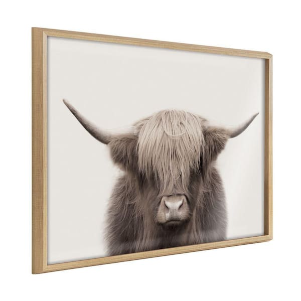 Kate and Laurel Blake "Hey Dude Highland Cow Color" by The Creative Bunch Studio Framed Art Print 24 in. x 32 in.
