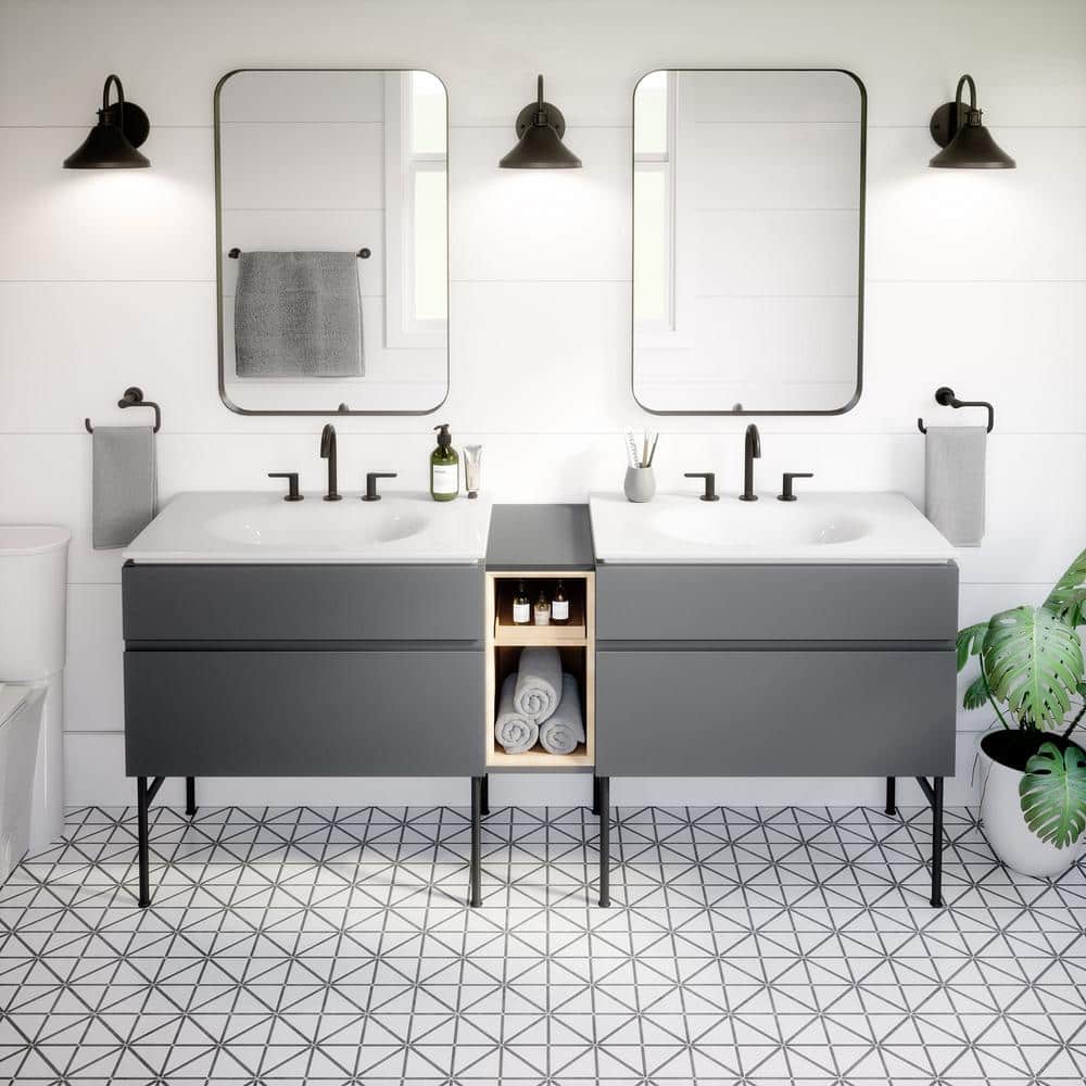 Studio S 33'' White Ceramic Wall-Mount Vanity Sink