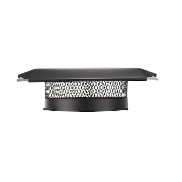 HY-C 16 in. Round California Oregon Bolt-On Single Flue Chimney Cap in Black Galvanized Steel