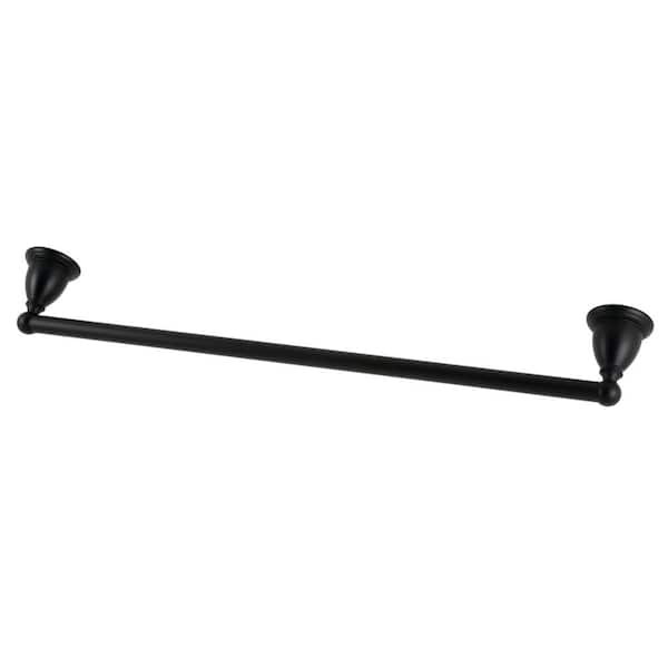 Heritage 24 in. Wall Mounted Towel Bar in Matte Black