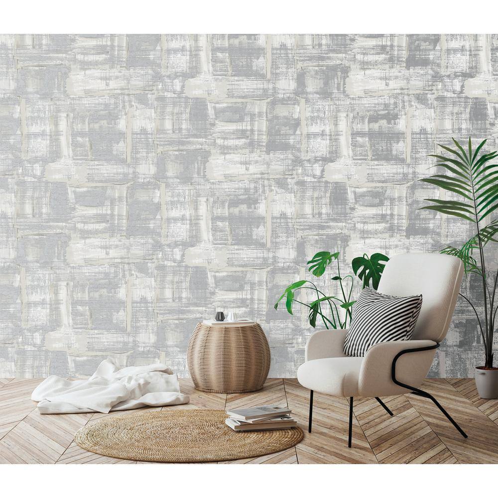 Silver Abstract Metallic Non-pasted Wallpaper Roll