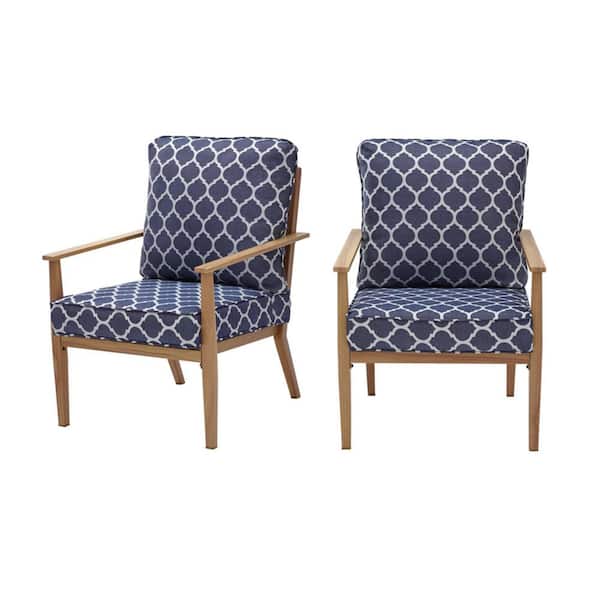 Hampton Bay Alderton Brown Steel Outdoor Patio Lounge Chair With Cushionguard Midnight Trellis Navy Blue Cushions 2 Pack H001 01448200 The Home Depot Hampton Bay Alderton Brown Steel, Chair And Trellis