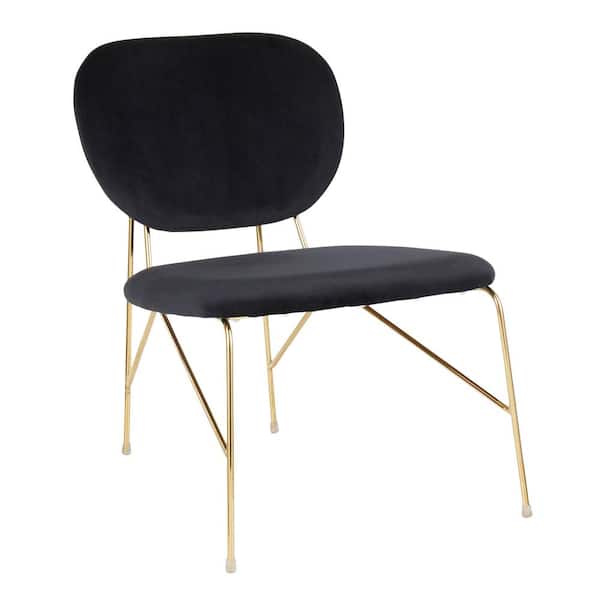 Lumisource Gwen Gold and Black Velvet Accent Chair