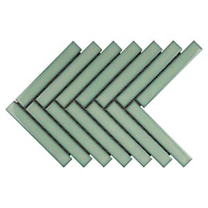 MOLOVO Porcetile Blue 8.27 in. x 9.77 in. Herringbone Matte