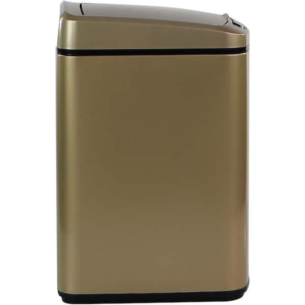 Hanover 3.2 Gal. Gold Metal Household Trash Can with Sensor Lid