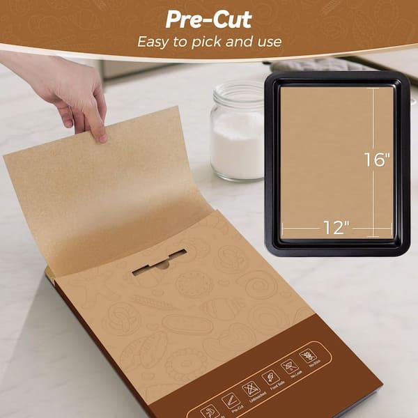 Heavy Duty Parchment Paper Sheets for Baking, No-Stick Unbleached Baking Paper, Pre-cut Half Parchment Paper Sheets