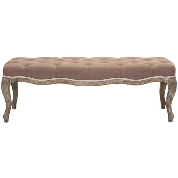 SAFAVIEH Ramsey Brown Upholstered Entryway Bench