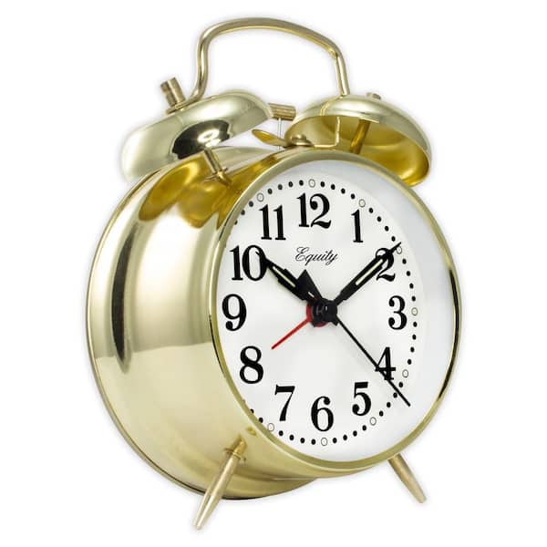 Equity Mechanical Wind-Up Clocks By La Crosse Analog Twin Bell Alarm Clock New 