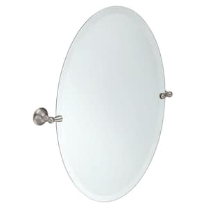 Sage 26 in. x 23 in. Frameless Pivoting Wall Mirror in Spot Resist Brushed Nickel