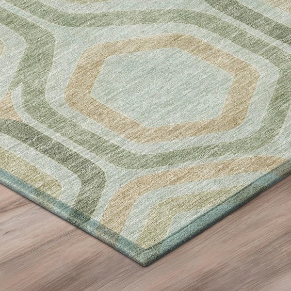 Chantille Machine Washable Indoor/Outdoor Abstract ACN2956 Aloe 9 ft. x 12 ft. Area Rug