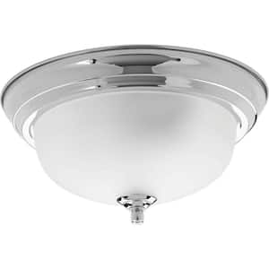 Dome Glass Collection 1-Light Polished Chrome Flush Mount with Etched Glass
