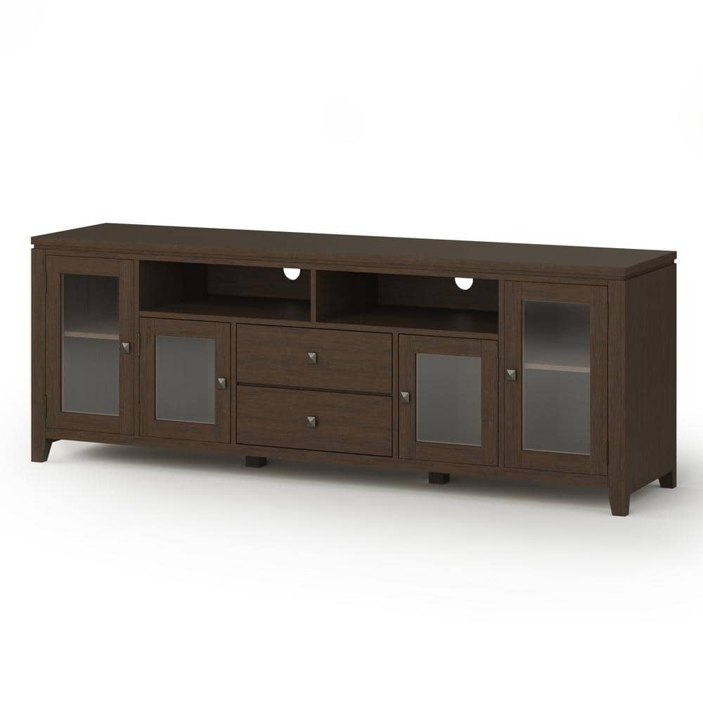 Farmhouse Brown Solid Wood 72" Wide TV Media Stand