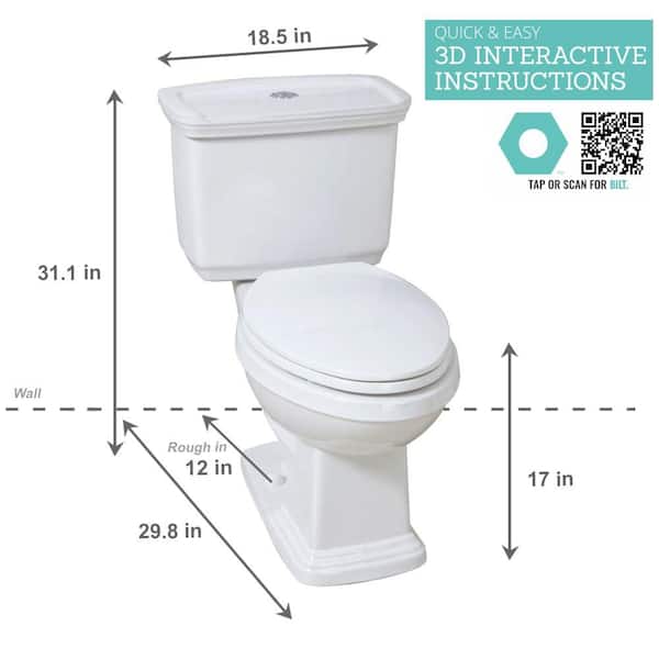 Glacier Bay Designer 1.28 GPF Single Flush Toilet Tank Only in White  N2430T-SF - The Home Depot
