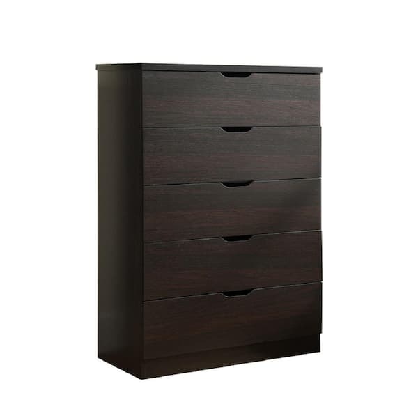 Unbranded 15.50 in. x 30.75 in. x 44.00 in. Five Drawer Clothes in Red Cocoa Chocolate, Chest Outdoor Storage Cabinet