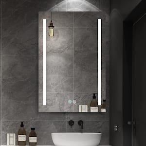 20 in. W x 30 in. H Rectangular Black Aluminum Surface Mount Bathroom Medicine Cabinet with Mirror