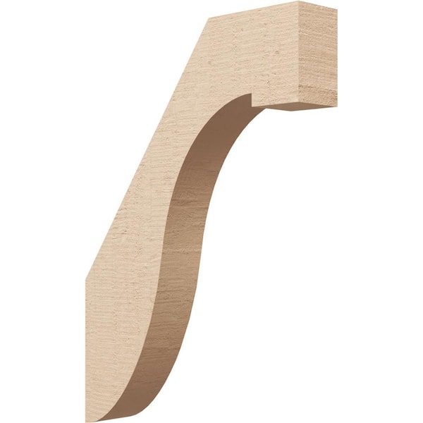 Ekena Millwork 3 in. x 22 in. x 16 in. Del Monte Rough Cedar Woodgrain Timberthane Polyurethane Knee Brace, Primed