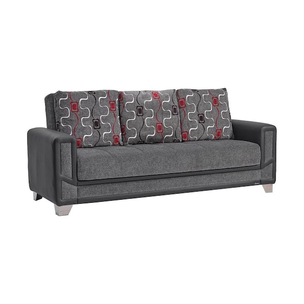 Spectacular Pull-Out Sofa Convertible  90 in. Brown Chenille Twin Sleeper Sofa Bed with Storage