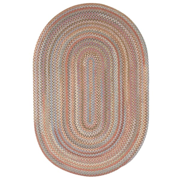 Rhody Rug Greenwich Mocha Multi 10 ft. x 13 ft. Oval Indoor Braided Area Rug