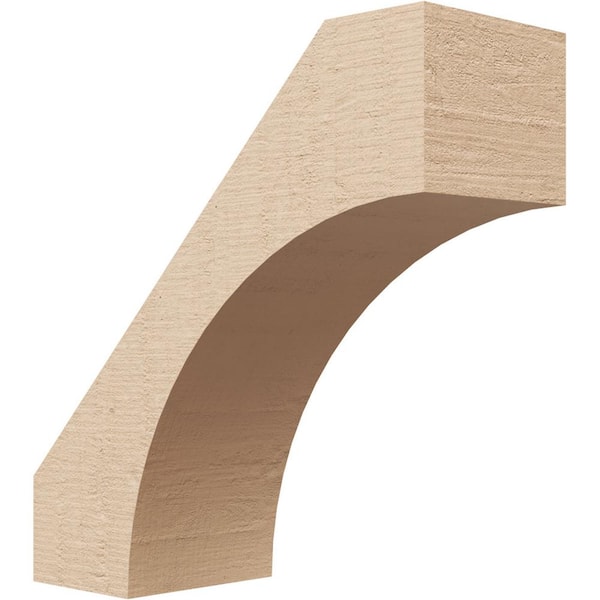 Ekena Millwork 3 in. x 8 in. x 8 in. Westlake Rough Cedar Woodgrain Timberthane Polyurethane Knee Brace, Primed