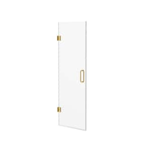 Nirvana 28.75 in. - 27.875 in. W x 76 in. H Frameless Pivot Shower Door in Brushed Gold with 3/8 in. Clear Glass (10mm)