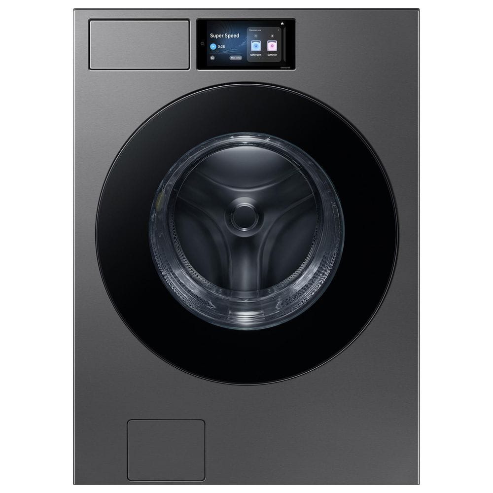 5.3 cu ft Bespoke AI Ultra Capacity Stackable Front Load Washer with AI Home and AI OptiWash+ in Dark Steel