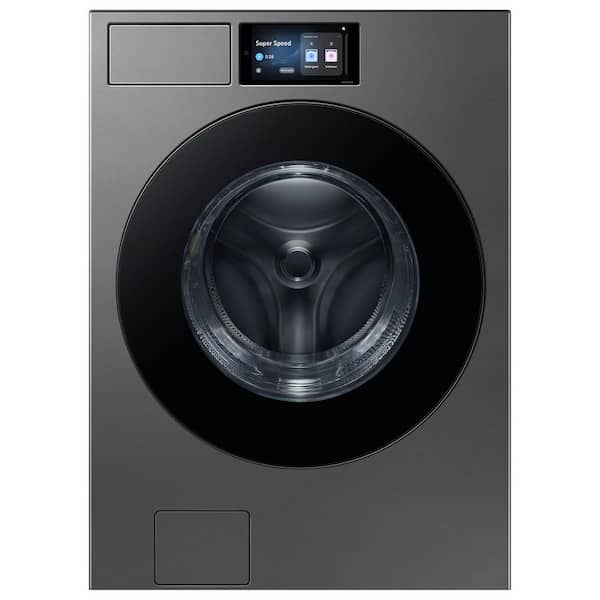 5.3 cu ft Bespoke AI Ultra Capacity Stackable Front Load Washer with AI Home and AI OptiWash+ in Dark Steel