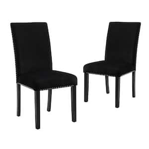 New Classic Furniture Celeste Black Polyester Velvet Upholstered Dining Chair (Set of 2)