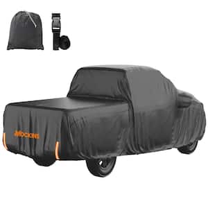 235 in. x 80 in. x 77 in. Extra Thick Heavy-Duty Waterproof Pickup Truck Car Cover - 250g PVC Cotton Lined - Black