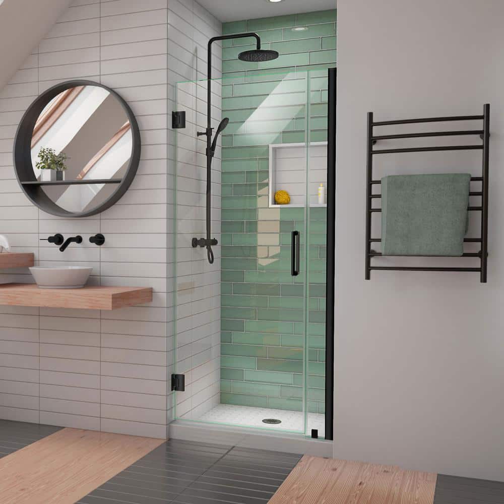 DreamLine 72" Frameless Hinged Shower Door in Satin Black