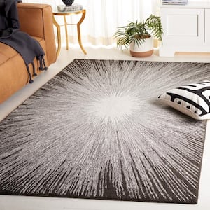 Abstract Ivory/Charcoal Doormat 3 ft. x 5 ft. Eclectic Star Area Rug