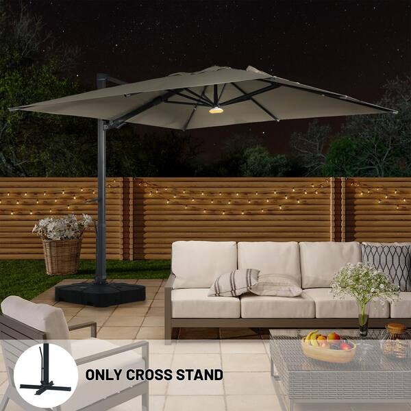 brown patio umbrella free shipping Outdoor Expressions 10 Ft. Round Steel Offset Brown Patio Umbrella
