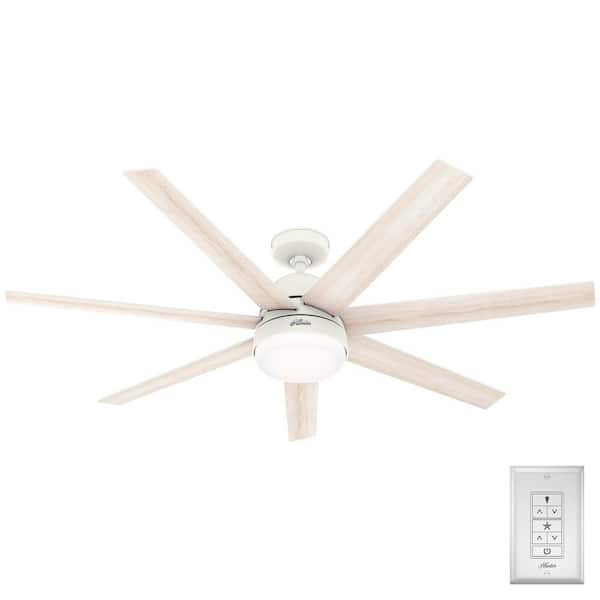 Hunter 60 in. Phenomenon Wi-Fi ENERGY STAR Matte White Smart Ceiling Fan with LED Light Kit and Wall Control