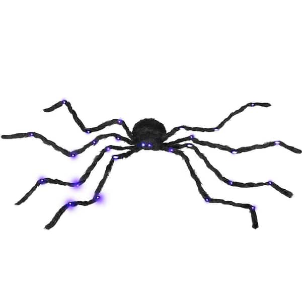 3.25 in. Outdoor Halloween Yard Decoration, Light-up Oversized Spider Halloween Prop with Light Up Bendable Legs
