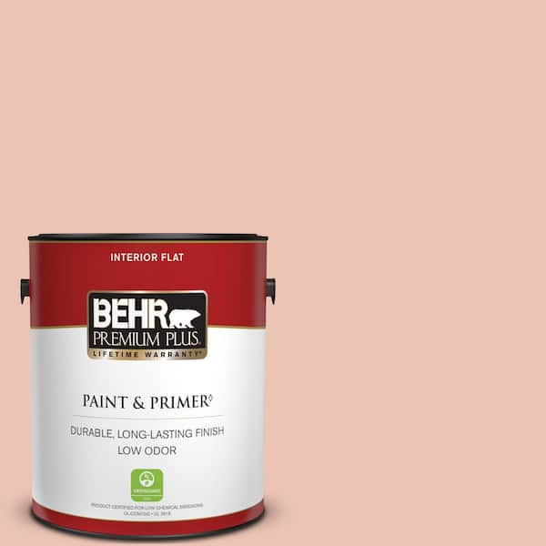 BEHR PREMIUM PLUS 1 gal. Home Decorators Collection #HDC-CT-14 Coral Coast Flat Low Odor Interior Paint & Primer