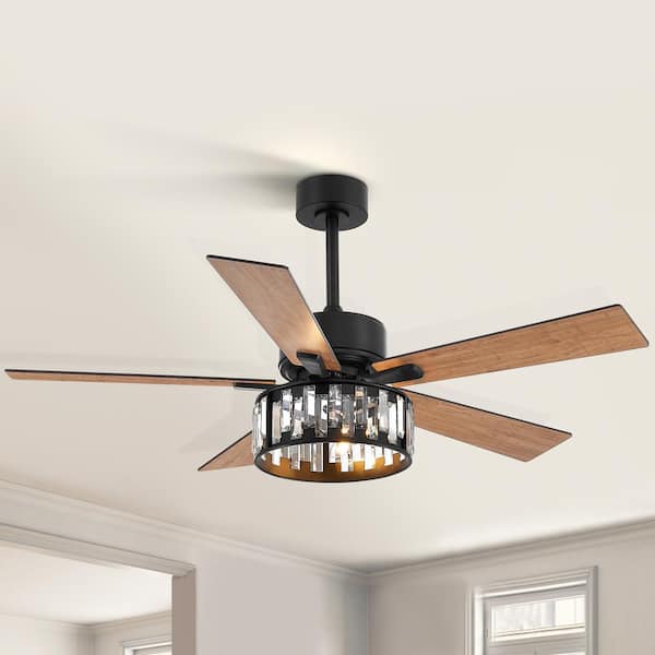 Sky Hog 52 in. Indoor Black Ceiling Fan with Crystal Light Kit and ...