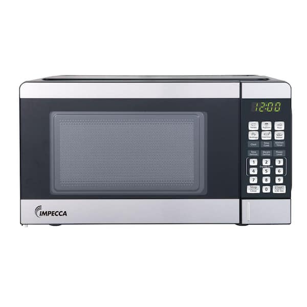 Impecca 17.56 in. W, 0.7 cu.ft. 700-Watt Countertop Microwave with Child Lock in Stainless Steel