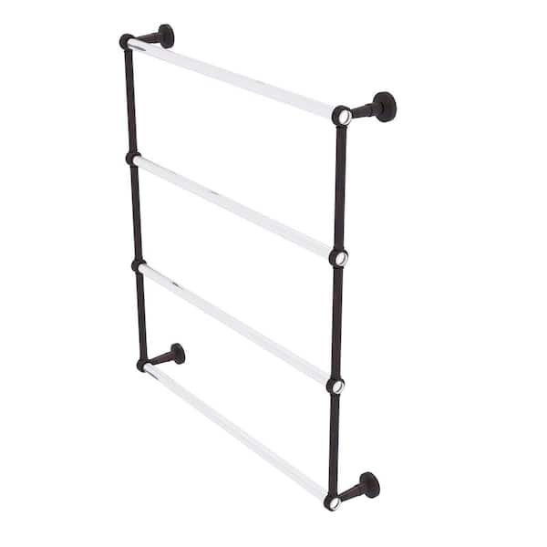 Allied Brass Pacific Beach 4-Tier 30 in. Ladder Towel Bar with Groovy Accents in Venetian Bronze