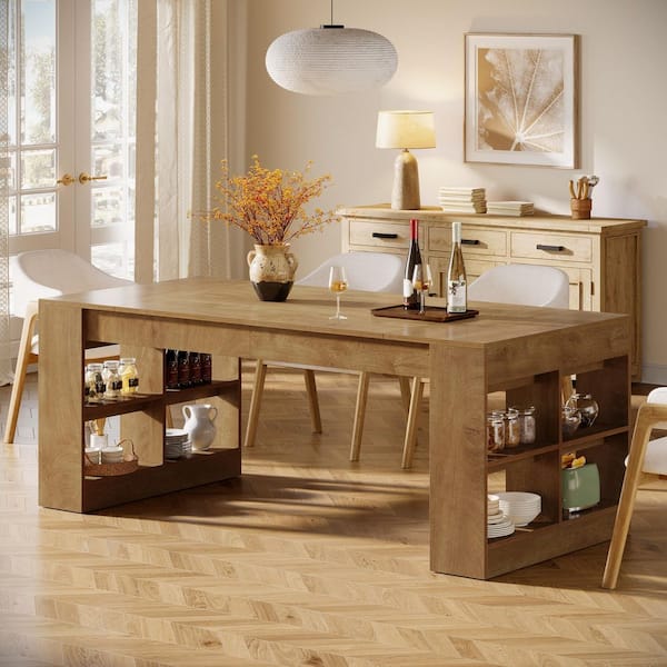 TRIBESIGNS WAY TO ORIGIN 70.87 in. Rustic Brown Rectangle Wood 4