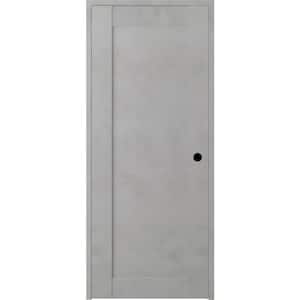 Vona 07 30 in. x 80 in. Left-Handed Solid Core Light Urban Prefinished Textured Wood Single Prehung Interior Door