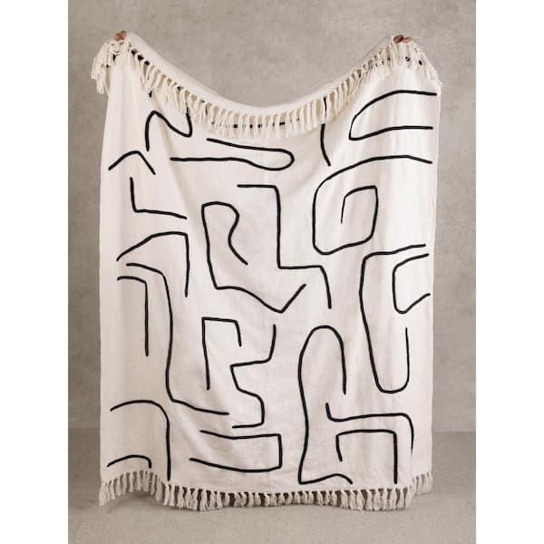 Slovenia Ivory Throw Blanket 50 in. x 60 in.