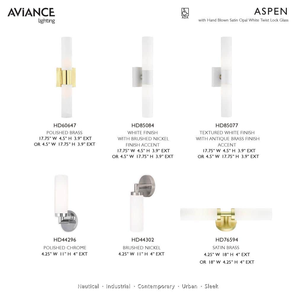 Aspen Sleek Contemporary Brushed Nickel Wall Sconce